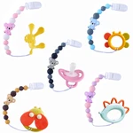 Baby Silicone Pacifier Clips Koala Cartoon Anti-lost Pacifier Chain Food Grade Baby Molar Teether Toy Pacifiers Accessories