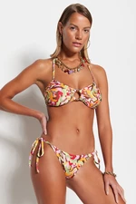 Trendyol Abstract mintás nyakkendős normál lábú bikini alsó