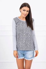 Blouse with grey print