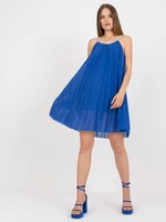 Dark blue airy dress of one size for summer