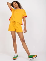 Yellow and pink two-piece basic set made of cotton RUE PARIS