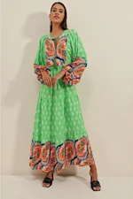 Bigdart 2420 Bat Sleeve Length Dress - Green