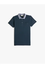 Koton Polo-Neck T-Shirt Short Sleeved One Pocket Detailed Cotton.