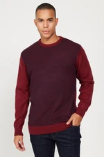 AC&Co / Altınyıldız Classics Men's Claret Red-Navy Blue Standard Fit Normal Cut Crew Neck Honeycomb Pattern Knitwear Sweater. AC&Co / Altınyıldız Classics Men's Claret Red-Navy Blue Standard Fit Normal Cut Crew Neck Honeycomb Pattern Knitwear Sweater.