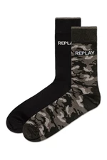 Powtórka Ponožky Casual Leg Logo&Camouflage 2Prs Banner - Czarny/Camou