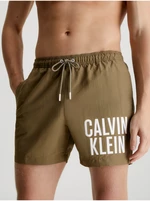 Khaki pánské plavky Calvin Klein Underwear Intense Power-Medium D - Pánské