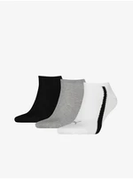 Set of three pairs of socks in black, white and light gray Puma Lifesty - Men