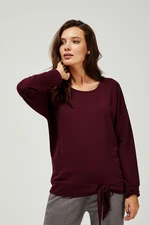 Sweatshirt with tie - burgundy