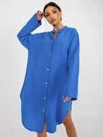 OCH BELLA blue shirt dress with pockets