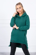 Insulated sweatshirt with longer back dark green