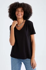 DEFACTO Regular Fit V Neck Short Sleeve T-Shirt