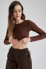 DEFACTO Long Sleeve Crop Top