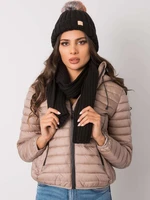 RUE PARIS Black winter set, hat and scarf