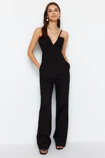 Trendyol Black Halterneck Denim Overalls