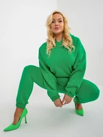 Green basic tracksuit plus size with sweatshirt