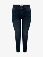 Dark blue womens skinny fit jeans ONLY CARMAKOMA Augusta - Women
