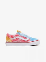 Blue-pink Batik Kids Sneakers with Leather Details VANS Ti - Boys