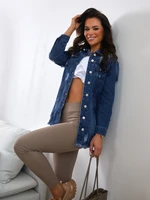 Women's ribbed cappuccino cotton leggings