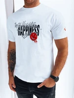 White men's T-shirt with Dstreet print