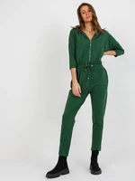 Dark green jumpsuit with trousers
