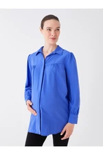 LC Waikiki Oversized Maternity Tunic with a Shirt Collar Straight Long Sleeve