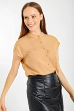 Bigdart Women's Mink Half Sleeve Plain Shirt 3711