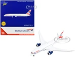 Boeing 787-8 Commercial Aircraft with Flaps Down "British Airways" White with Tail Stripes 1/400 Diecast Model Airplane by GeminiJets