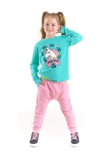 Denokids Real Unicorn Girl Kid's Blue T-shirt with Pink Pants Suit