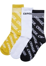 Cringe Socks 3-Pack Black/White/Yellow