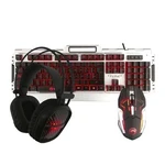Marvo CM303 CM303 EN, sada klávesnice s herní myší a sluchátky, US, herní, membránová typ drátová (USB), černo-stříbrná, podsvícená Marvo CM303 CM303 EN, sada klávesnice s herní myší a sluchátky, US, herní, membránová typ drátová (USB), černo-stříbrná, podsvícená
