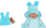 Z&Z Velurová, semišková čepička s oušky Teddy, tyrkys, vel. 68-74 (6-9m) Z&Z Velurová, semišková čepička s oušky Teddy, tyrkys, vel. 68-74 (6-9m)