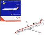 Embraer ERJ-145 Commercial Aircraft "JetSuiteX" White with Red Stripes 1/400 Diecast Model Airplane by GeminiJets