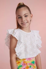 DEFACTO Girl Regular Fit Embroidered Short Sleeve T-Shirt
