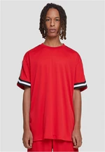 Pánské tričko Oversized Stripes Mesh Tee - červené