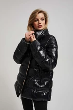 Short quilted jacket with hood