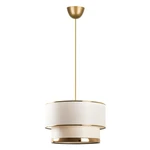 Lampa wisząca w kremowo-złotym kolorze z tekstylnym kloszem ø 30 cm Cake – Opviq lights
