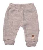 Baby Nellys Pletené kojenecké kalhoty Hand Made  béžové vel.  68/74