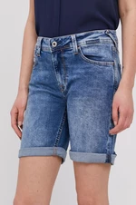 Džínové šortky Pepe Jeans dámské, hladké, medium waist