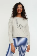 Trendyol vícebarevné 100% bavlněné potištěné tričko-Jogger pletené pyžamo set