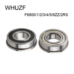 WHUZF 10PCS F6800 F6801 F6802 F6803 F6804 F6805 F6806 F6807 ZZ 2RS Flange Bearing ABEC-3 F6800 Z ZZ Flanged Ball Bearings 2022