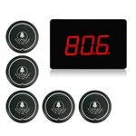 Wireless Waiter System Restaurant Pager Voice Broadcast Host+5Pcs Call Buttons For Bar Hotel Cafe
