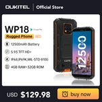 Oukitel WP18 12500mAh Rugged Smartphone 5.93" 4G+32G Android 11 Mobile Phone HelioA22 13MP Quad Core Cell Phone