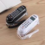 Mini Cored Wall Phone with Caller ID Display Desk Wall Mounted Trimline Phone Slim Telephone Set for Home Office Hotel Bathroom