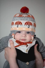 Dětská čepice s příměsí vlny Reima oranžová barva, z husté pleteniny