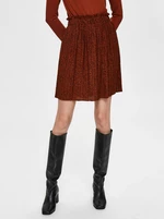 Brown Pleated Skirt Selected Femme Kinsley