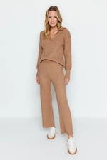 Trendyol Camel Care Collection Knitwear Top and Bottom Set