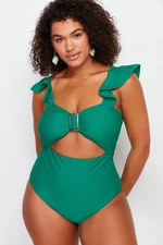 Trendyol Curve Green Balconette Firming Effect Swimsuit