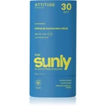 Attitude Sunly Kids Sunscreen Stick minerálny krém na opaľovanie v tyčinke pre deti SPF 30 60 g