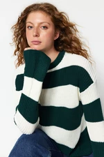 Trendyol Khaki Striped Knitwear Sweater