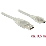 Delock #####USB-Kabel USB 2.0 #####USB-A Stecker, #####USB-Mini-B Stecker 50.00 cm priehľadná s feritovým jadrom